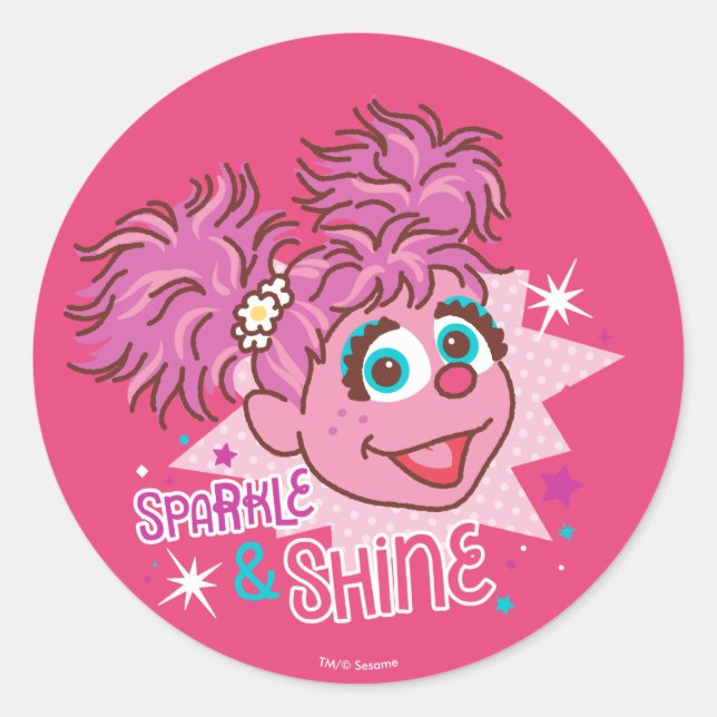 Sticker Rond Rue Sésame | Abby Cadabby - Étincelle et éclat (Devant)