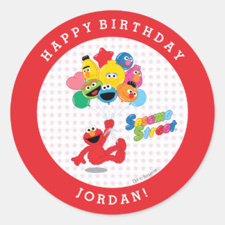 Sticker Rond Rue Sésame | Elmo et ses amis Anniversaire