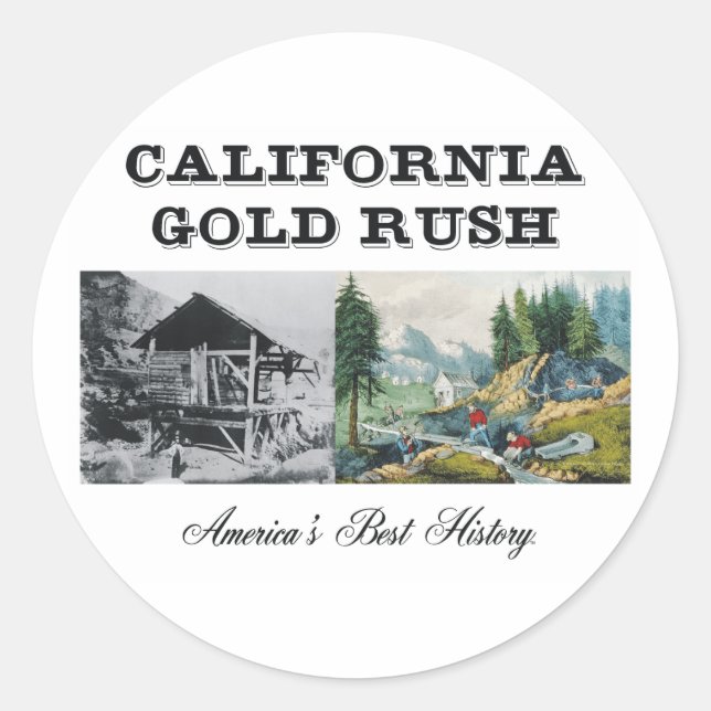 Sticker Rond Ruée vers l'or en Californie (Devant)
