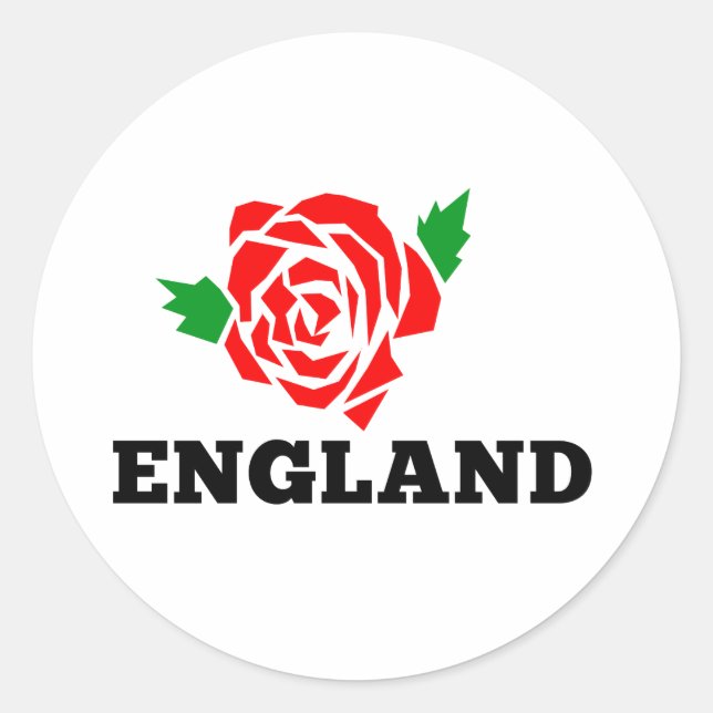 Sticker Rond Rugby Angleterre Rose anglais (Devant)