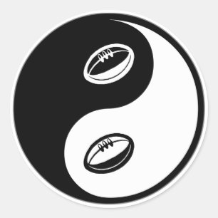 Sticker Rond Rugby de Yin Yang