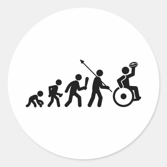 Sticker Rond Rugby en fauteuil roulant (Devant)
