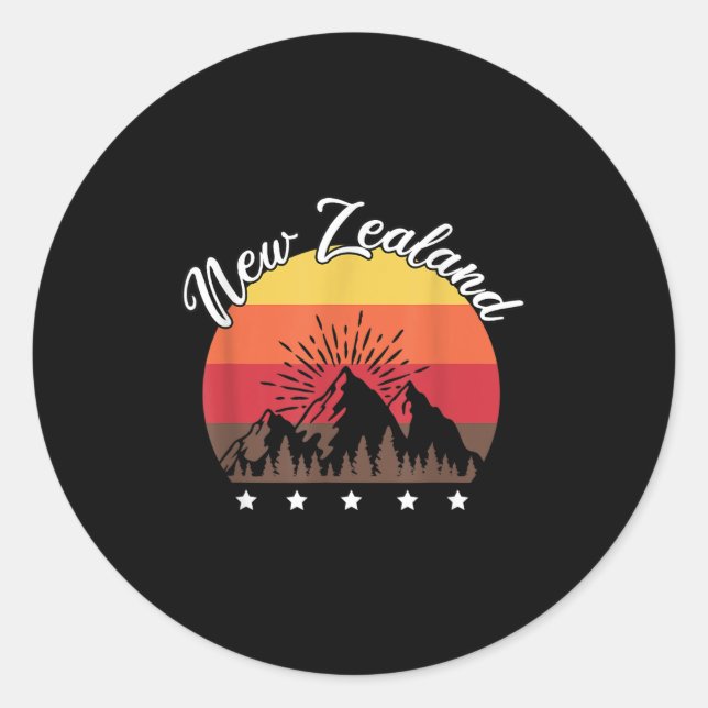 Sticker Rond Rugby Lover Kiwi Gift New Zealand  (Devant)