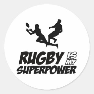 Sticker Rond Rugby ma super puissance