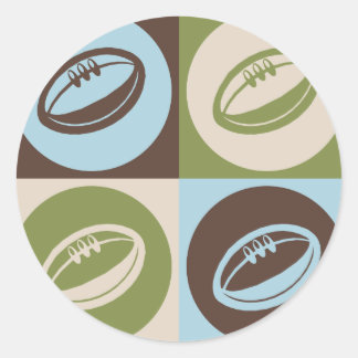 Sticker Rond Rugby Pop Art