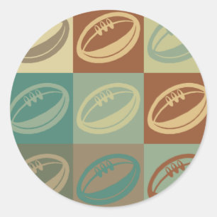 Sticker Rond Rugby Pop Art
