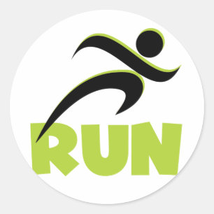 Sticker Rond RUN vert ressort