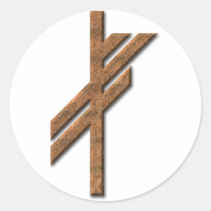 Sticker Rond Rune de Viking - chance - rouille