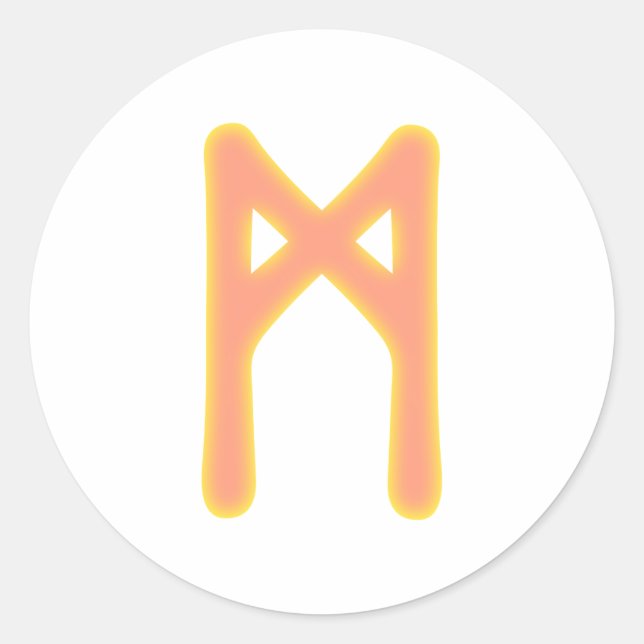 Sticker Rond Rune Mannaz (Devant)