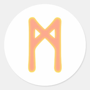 Sticker Rond Rune Mannaz