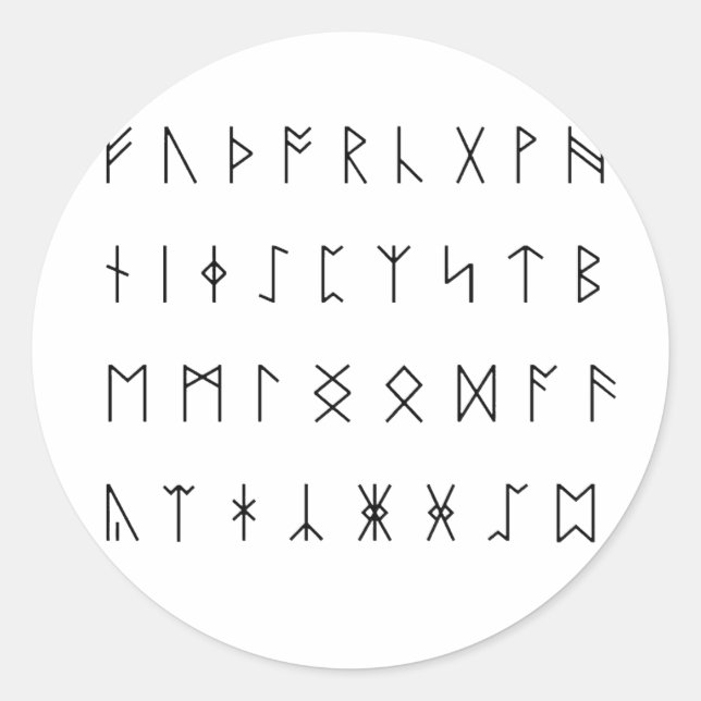 Sticker Rond Runes anglo-saxonnes (Devant)