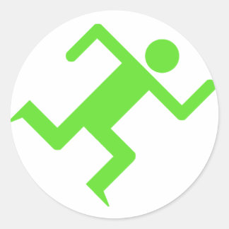 Sticker Rond Running Man Green