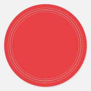Sticker Rond Rural Fait Maison Simple Écrire en Rouge Clair