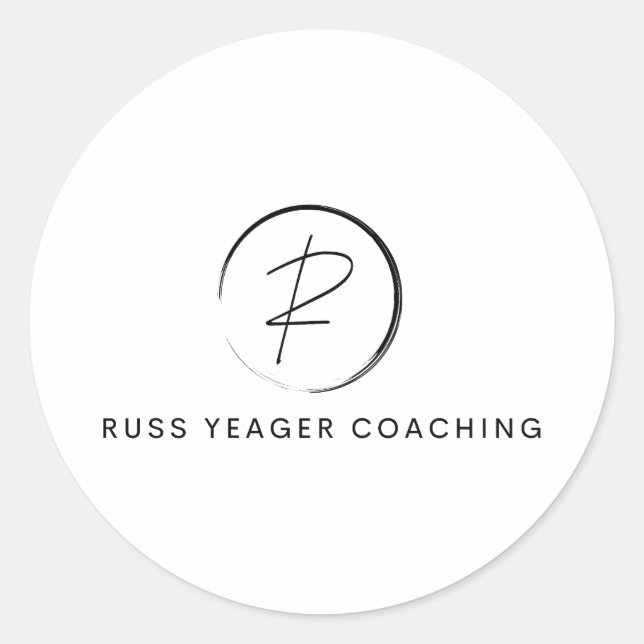 Sticker Rond Russ Yeager Coaching Signature Logo (Devant)