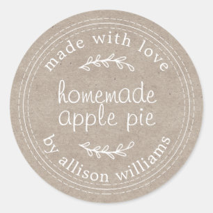 Sticker Rond Russe fait maison Produits de boulangerie Apple Pi