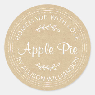 Sticker Rond Russe fait maison Produits de boulangerie Apple Pi