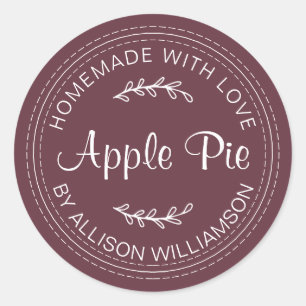 Sticker Rond Russe fait maison Produits de boulangerie Pomme Pi