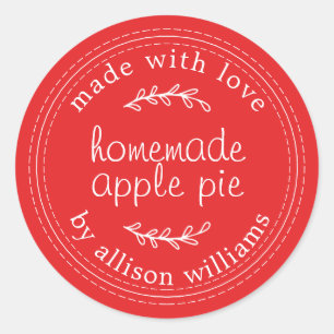 Sticker Rond Russe fait maison Produits de boulangerie Pomme ta