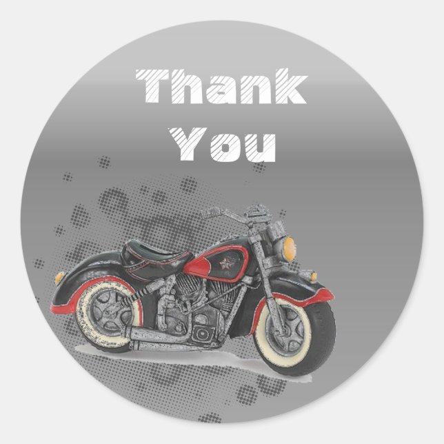 Sticker Rond Russe grunge Motorcyle Mariage Moker (Devant)