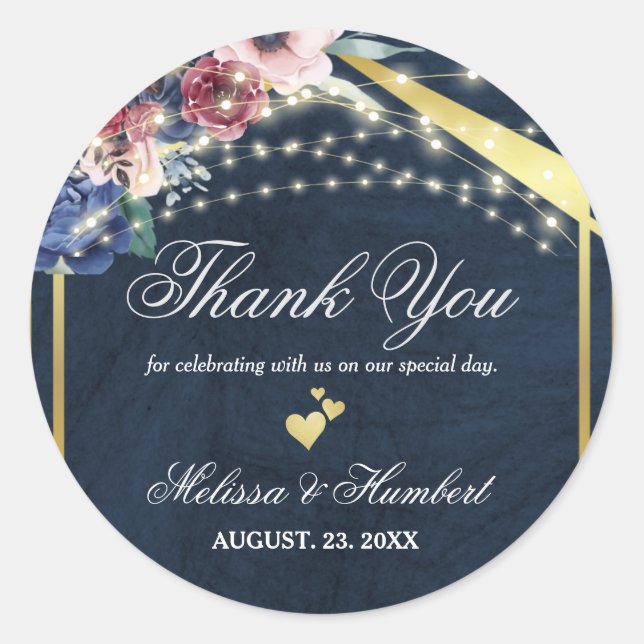 Sticker Rond Russe Marine Bleu Bourgogne Chaîne Mariage (Devant)
