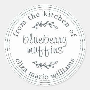 Sticker Rond Russe Moderne Produits Cuits Au Cuir Blueberry Muf