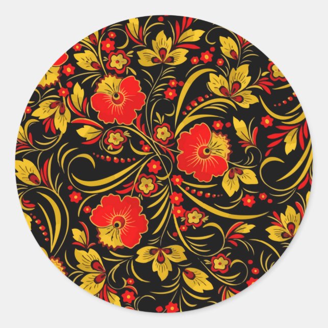 Sticker Rond Russian khokhloma (Devant)