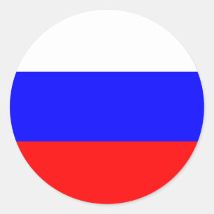 Sticker Rond Russie - Drapeau russe