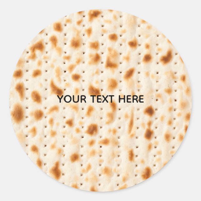 Sticker Rond Rustic Brown Realistic Matzah Texture Graphic (Devant)