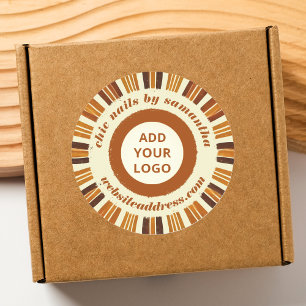 Sticker Rond Rustic Chic Business Logo Nail Salon
