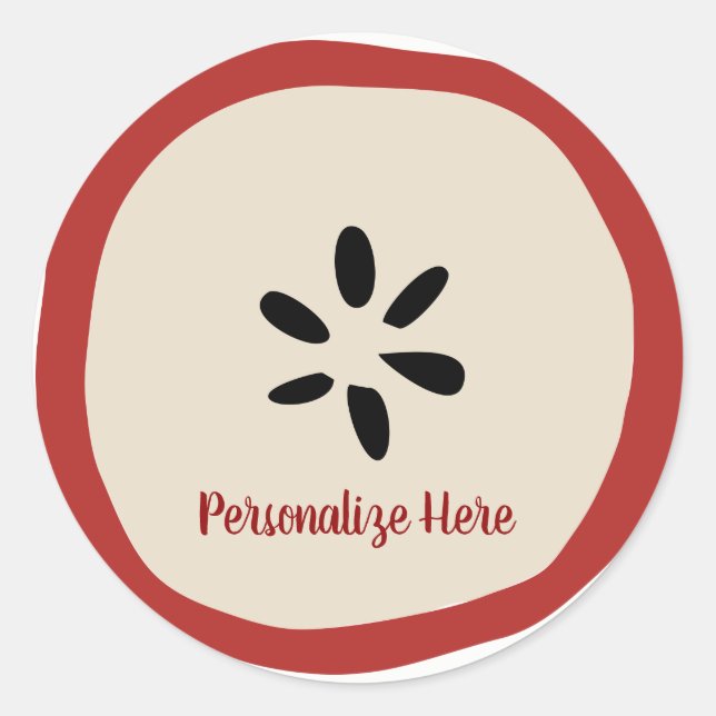 Sticker Rond Rustic Country Apple Party Favoriser (Devant)