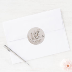 Sticker Rond Rustic Elegance Floral Mariage papeterie autocolla