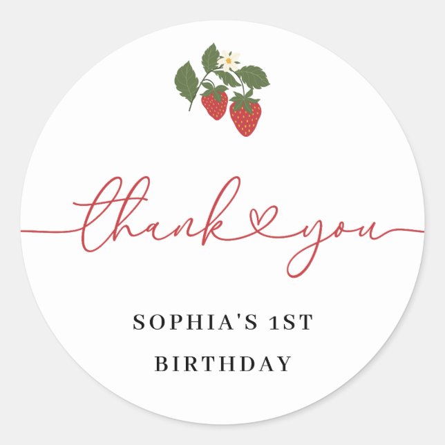 Sticker Rond Rustic Elegant Girl's Berry Premier anniversaire F (Devant)