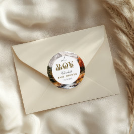 Sticker Rond Rustic Gold Forest Baby Boy Douche