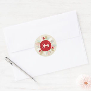 Sticker Rond Rustic Joy Circle hiver Arbres Noël Fêtes