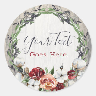 Sticker Rond Rustique Bois & Southern Country Cotton Boutique