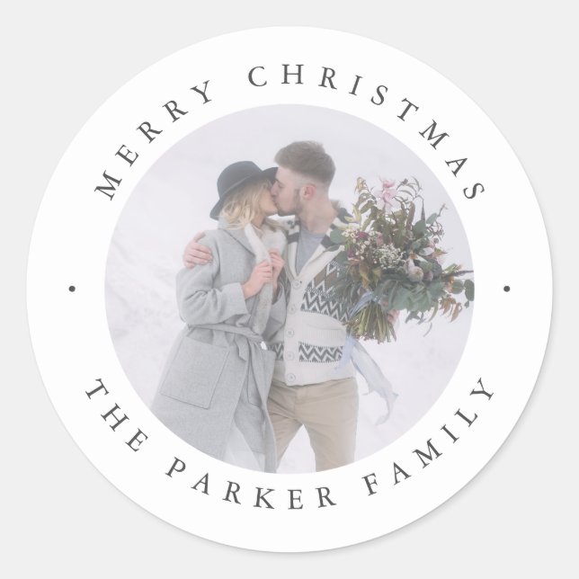 Sticker Rond Rustique chic | Noël photo (Devant)