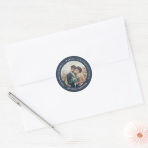 Sticker Rond Rustique élégant mariage Merci photo en faveur