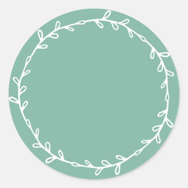 Sticker Rond Rustique fait maison Dusty Jade Green Écrire sur (Devant)