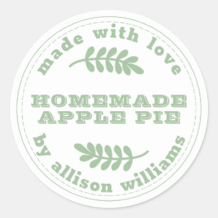 Sticker Rond Rustique fait maison Produits de boulangerie Pomme