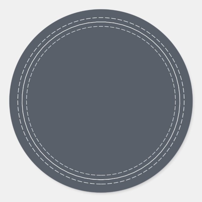 Sticker Rond Rustique fait maison simple bleu foncé Écrire sur (Devant)