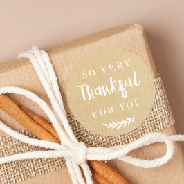 Sticker Rond Rustique Kraft Automne automne Thanksgiving Cadeau