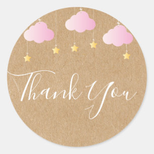 Sticker Rond Rustique kraft scintillement saupoudrage baby show