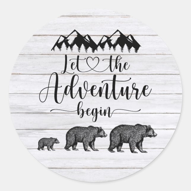 Sticker Rond Rustique Laisser L'Aventure Commencer L'Annonce De (Devant)