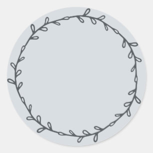 Sticker Rond Rustique maison Pastel Blue Écrire sur