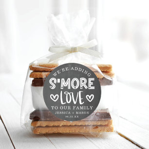 Sticker Rond Rustique Mariage S'more Love Favoriser Classic Rou