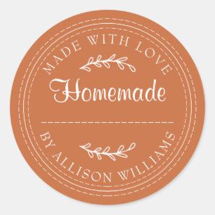 Sticker Rond Rustique Pâtisseries Maison Orange Brûlée en Conse