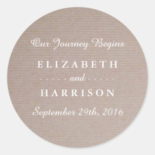 Sticker Rond Rustique Pays Kraft Mariage Faveur