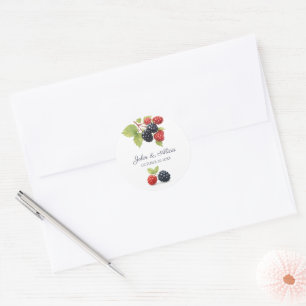 Sticker Rond Rustique romantique Berry Mariage photo Retour