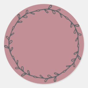 Sticker Rond Rustique Rose Poussiéreuse Homémade Écrivez Dessus
