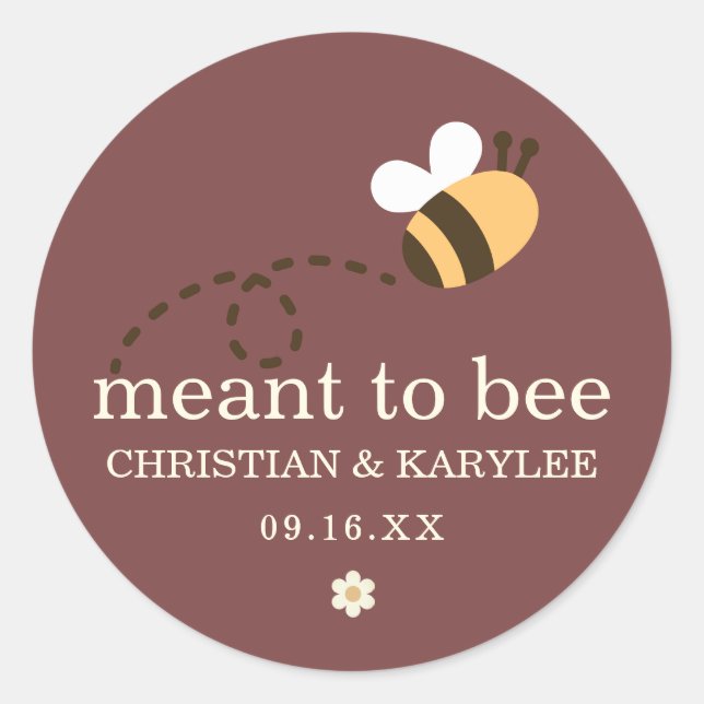 Sticker Rond Rustique Signifie Être Mariage (Devant)